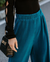 Villanueva Plisse Cropped Pants - Teal  - SALE